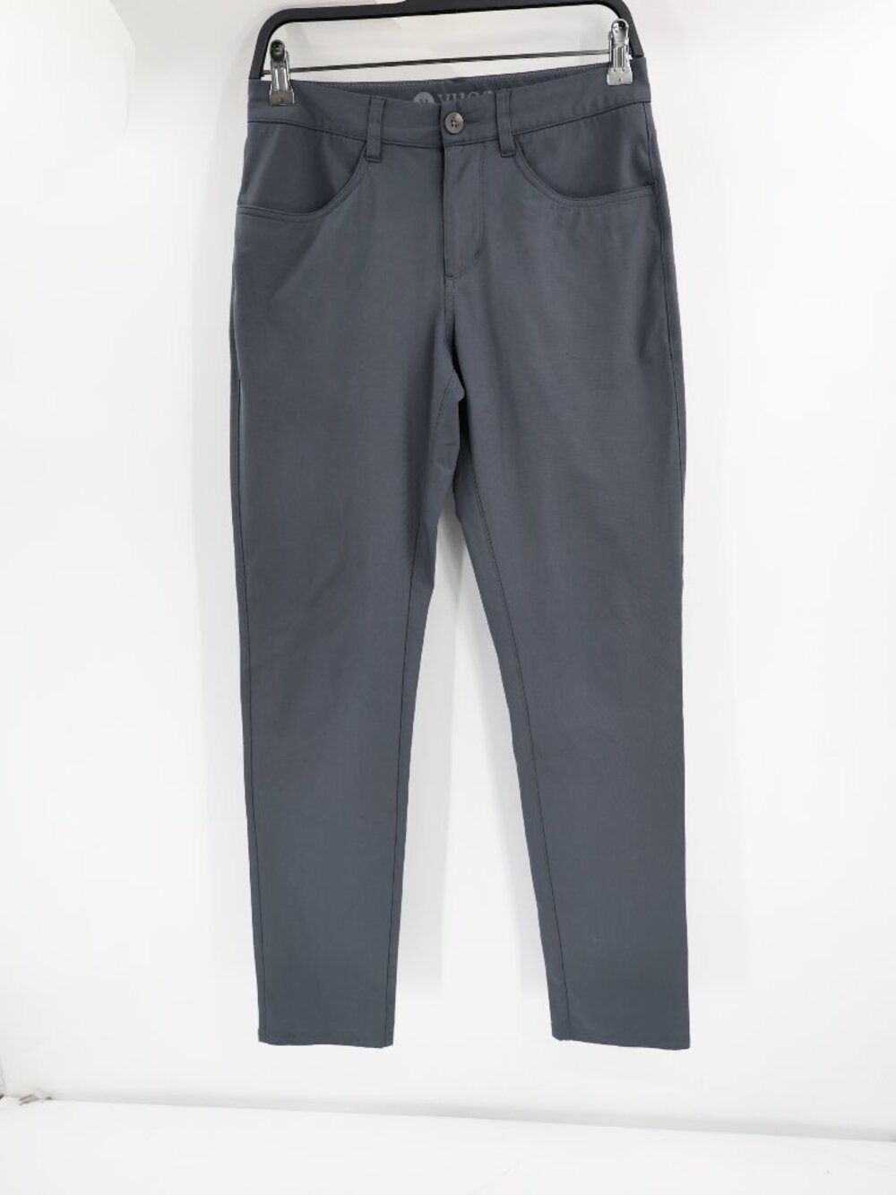 Vuori Pants Mens 28 L30 Meta Performance Stretch Flat Front Zip Pocket Gray